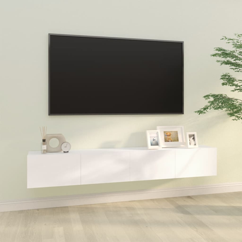 E-shop Multidom Nástenné TV skrinky 2 ks biele 100x30x30 cm kompozitné drevo