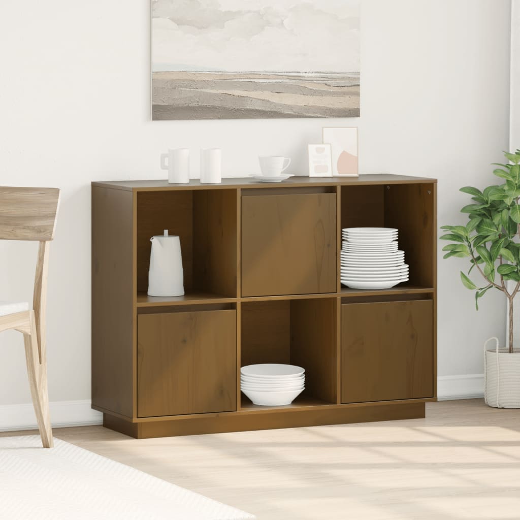 E-shop Multidom Komoda medovo-hnedá 110,5x35x80 cm masívne borovicové drevo