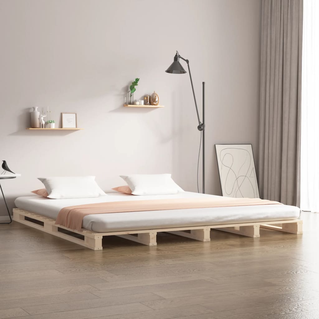 E-shop Multidom Paletová posteľ 120x190 cm, borovica, malé dvojlôžko