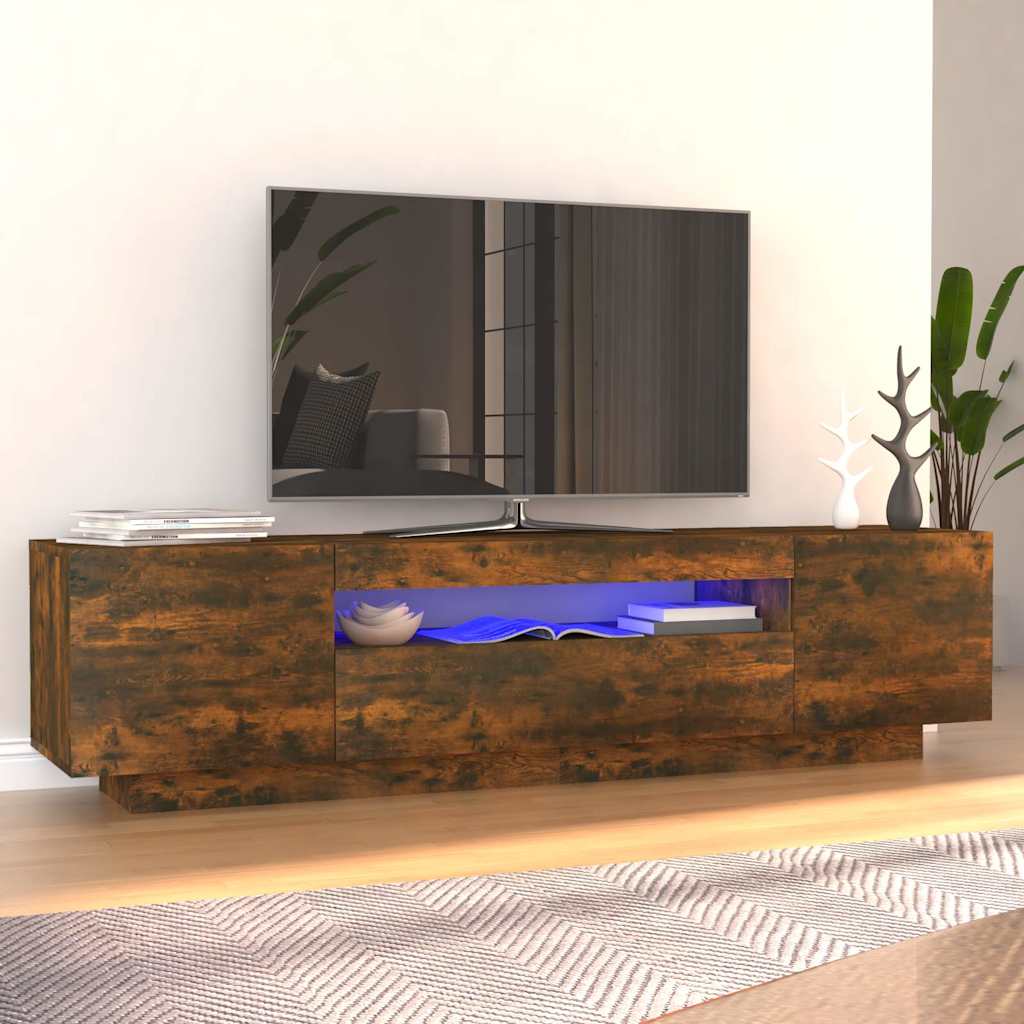 E-shop Multidom TV skrinka s LED, tmavý dub 160x35x40 cm