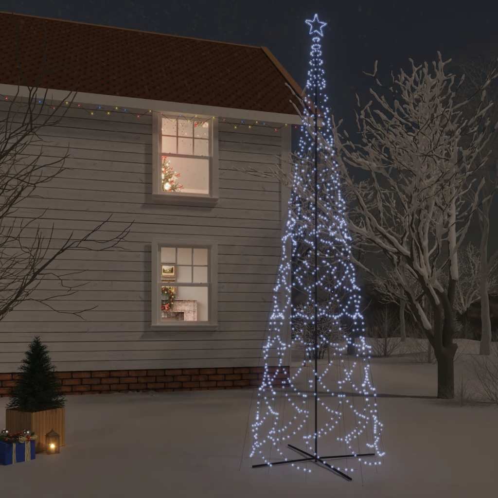E-shop Multidom Vianočný stromček kužeľ studené biele svetlo 3000 LED 230x800cm