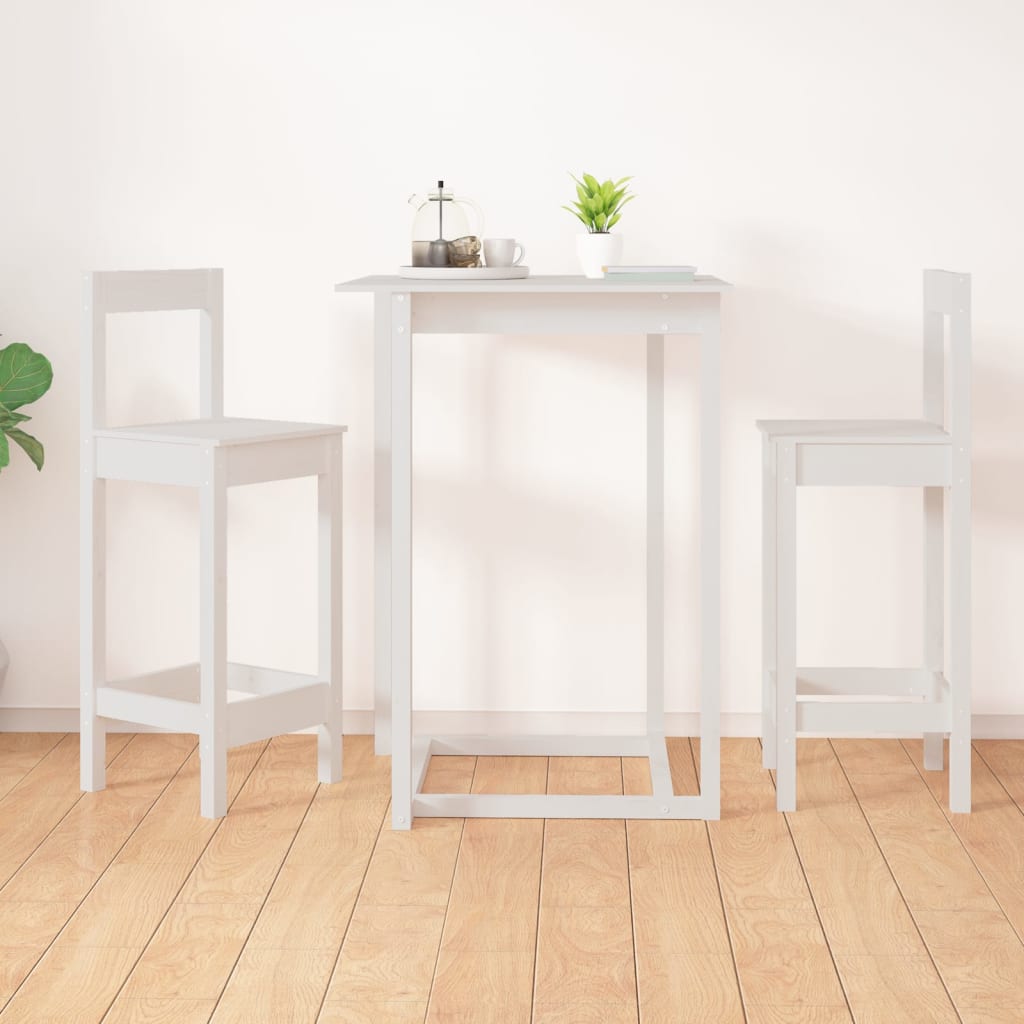 E-shop Multidom Barové stoličky 2 ks biele 40x41,5x112 cm borovicový masív