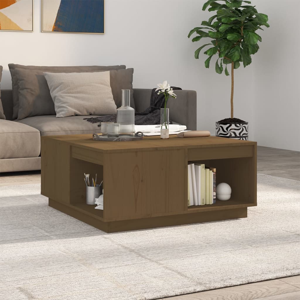 E-shop Multidom Konferenčný stolík medovo-hnedý 80x81x36,5 cm borovicový masív