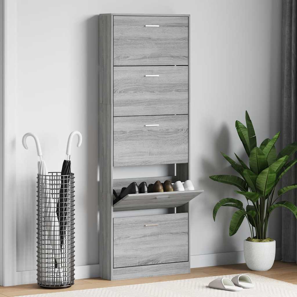 E-shop Multidom Botník Sivý dub sonoma 59x17x169 cm spracované drevo