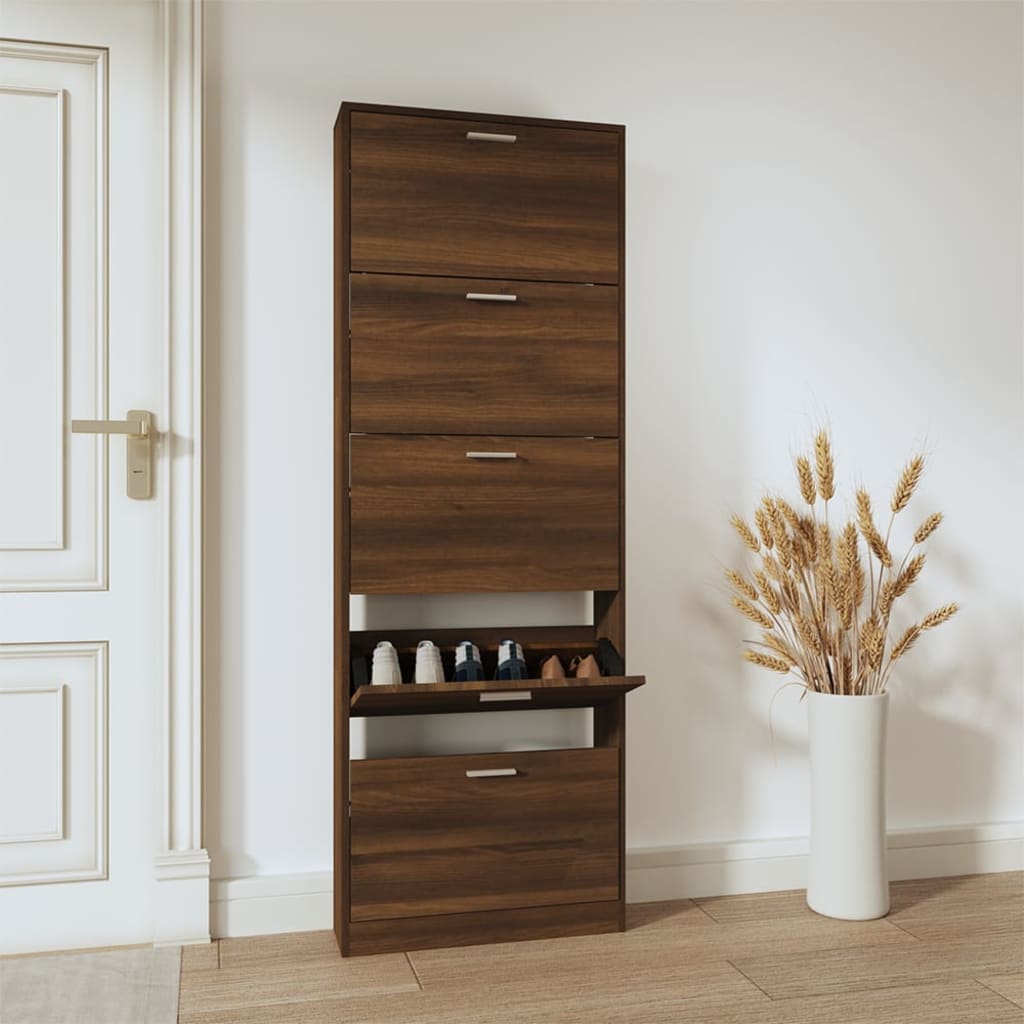 E-shop Multidom Botník hnedý dub 59x17x169 cm spracované drevo