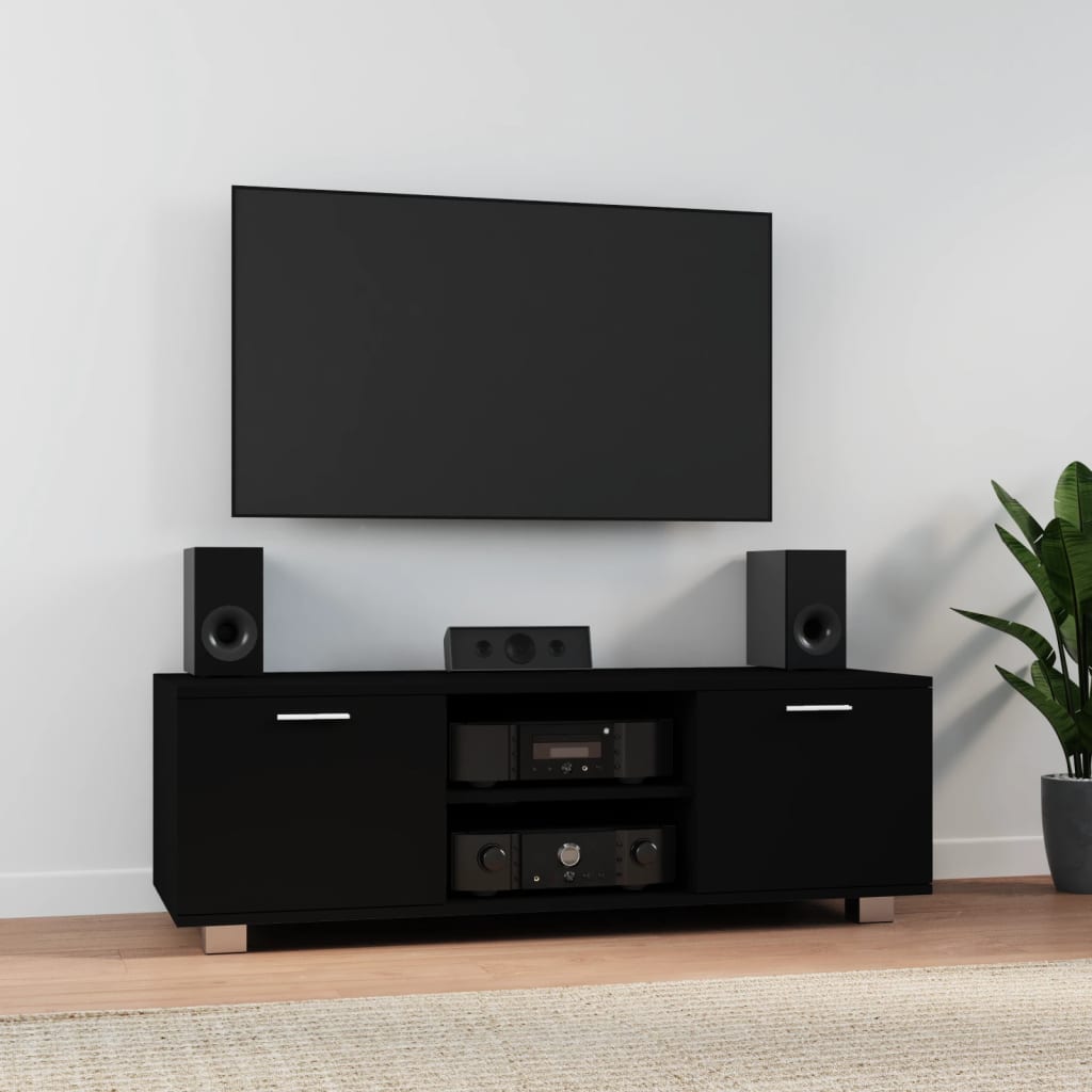 E-shop Multidom TV skrinka čierna 120x40,5x35 cm spracované drevo