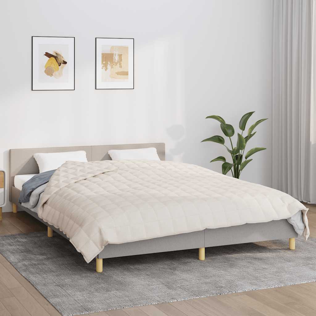 E-shop Multidom Záťažová prikrývka bledokrémová 220x235 cm 11 kg látka