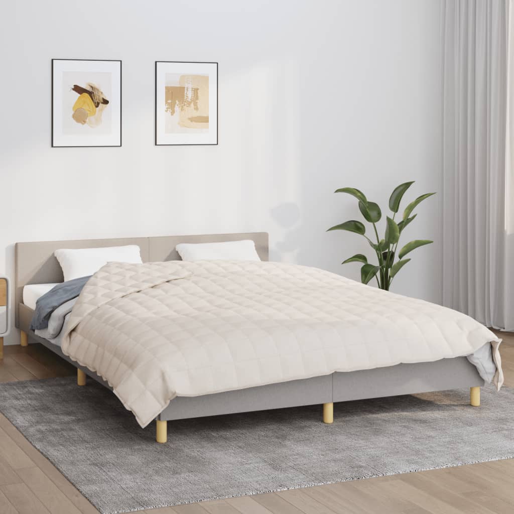 E-shop Multidom Záťažová prikrývka bledokrémová 220x240 cm 11 kg látka