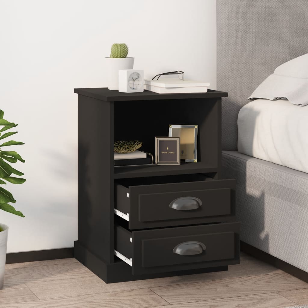 E-shop Multidom Nočné stolíky 2 ks čierne 43x36x60 cm