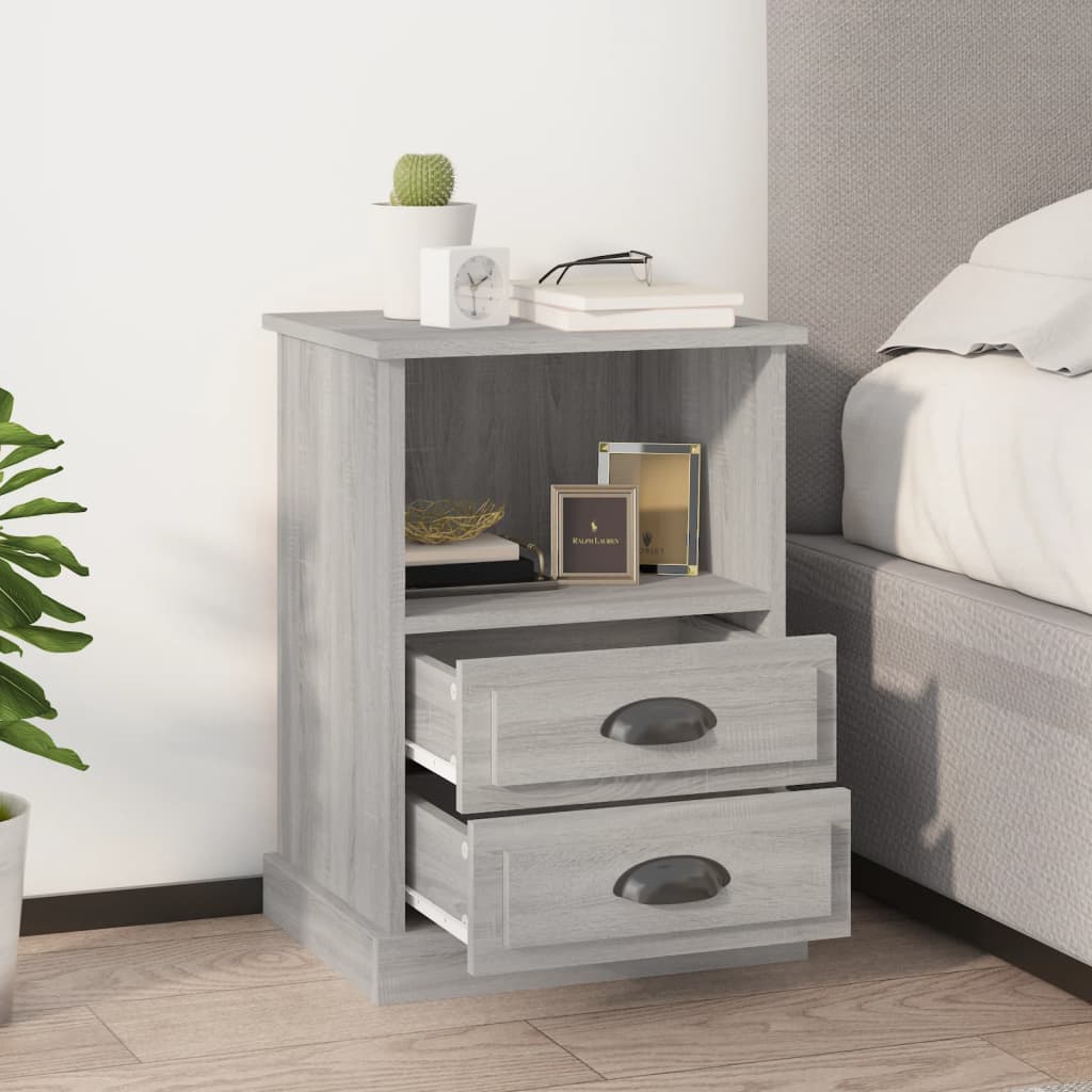 E-shop Multidom Nočné stolíky 2 ks sivý dub sonoma 43x36x60 cm