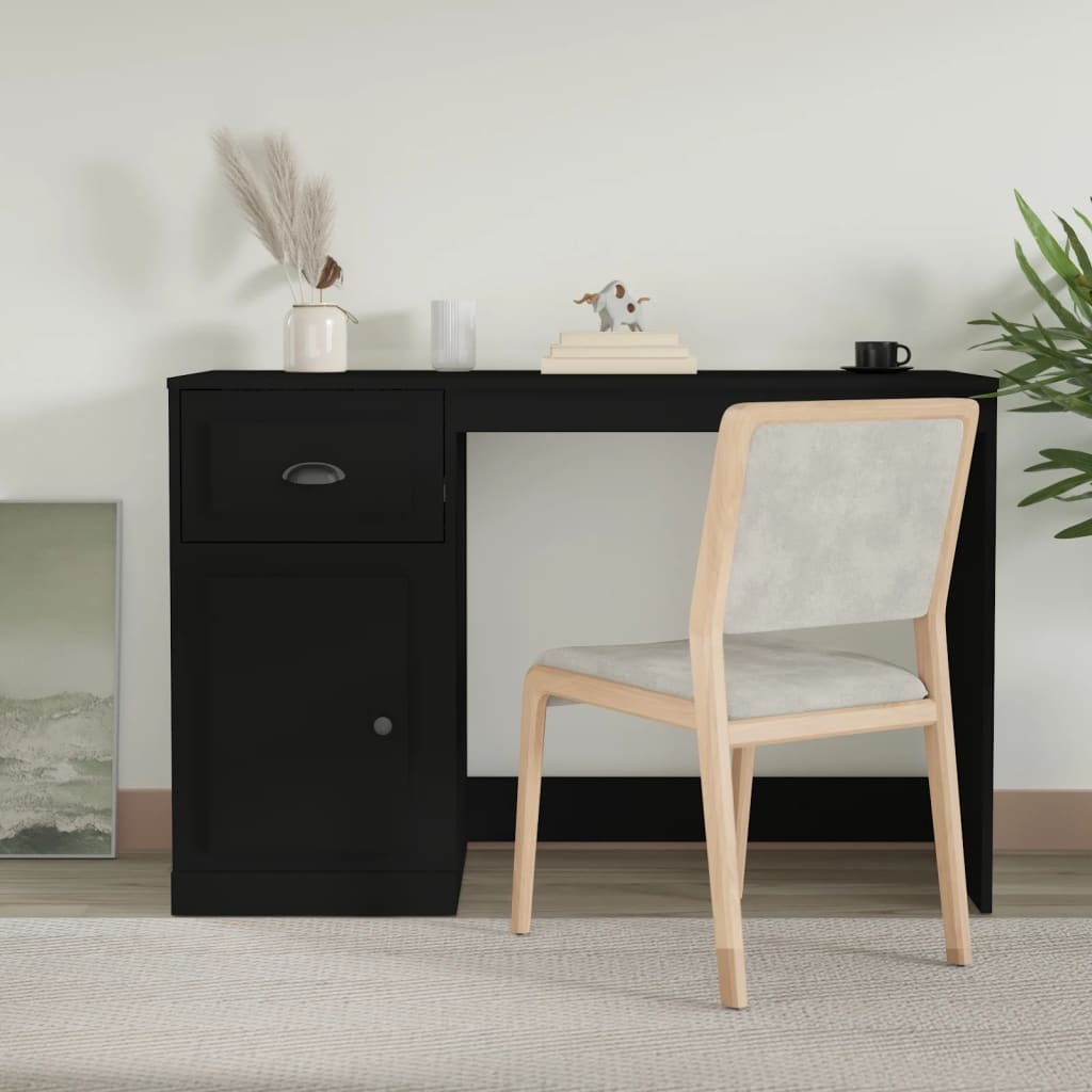 E-shop Multidom Stolík so zásuvkami čierny 115x50x75 cm kompozitné drevo