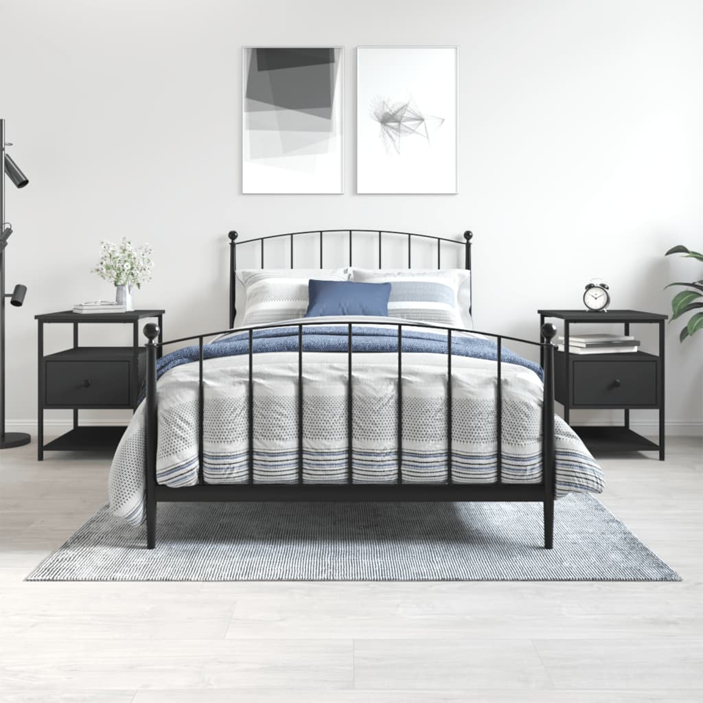 E-shop Multidom Nočné stolíky 2 ks čierne 40x42x56 cm kompozitné drevo