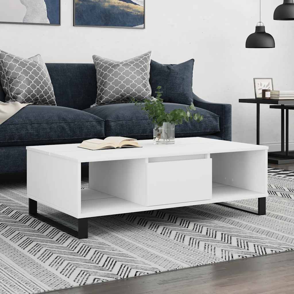 E-shop Multidom Konferenčný stolík biely 104x60x35 cm kompozitné drevo