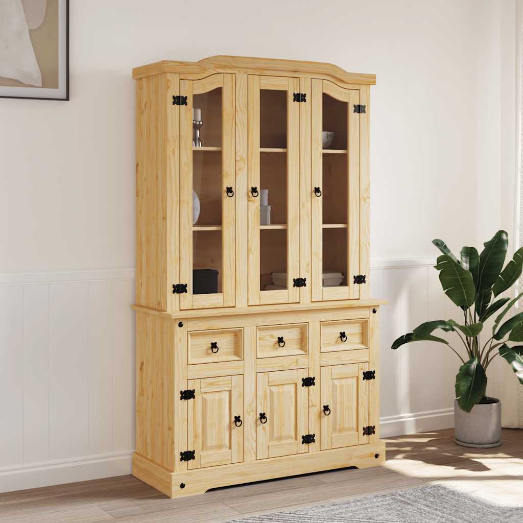 E-shop Multidom Skrinka Corona, hnedá 112x43x196 cm, masívna mexická borovica