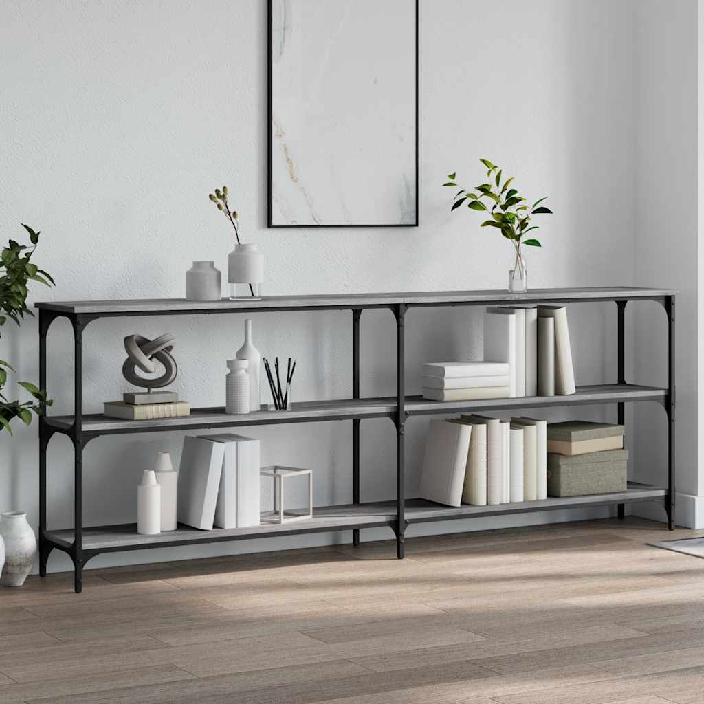 E-shop Multidom Konzolový stolík sivý sonoma 200x29x75 cm kompozitné drevo