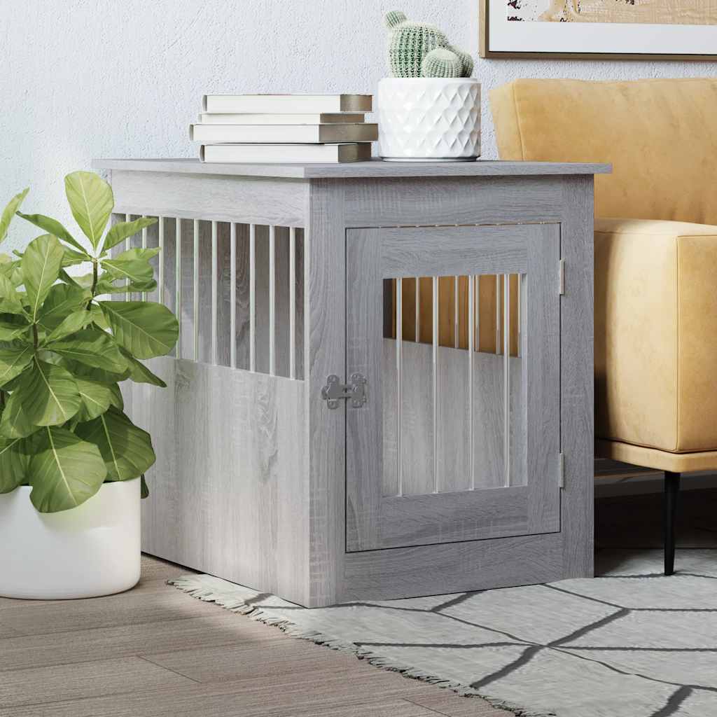 E-shop Multidom Nábytková prepravka pre psa sivá sonoma 55x75x65cm kompoz.drevo