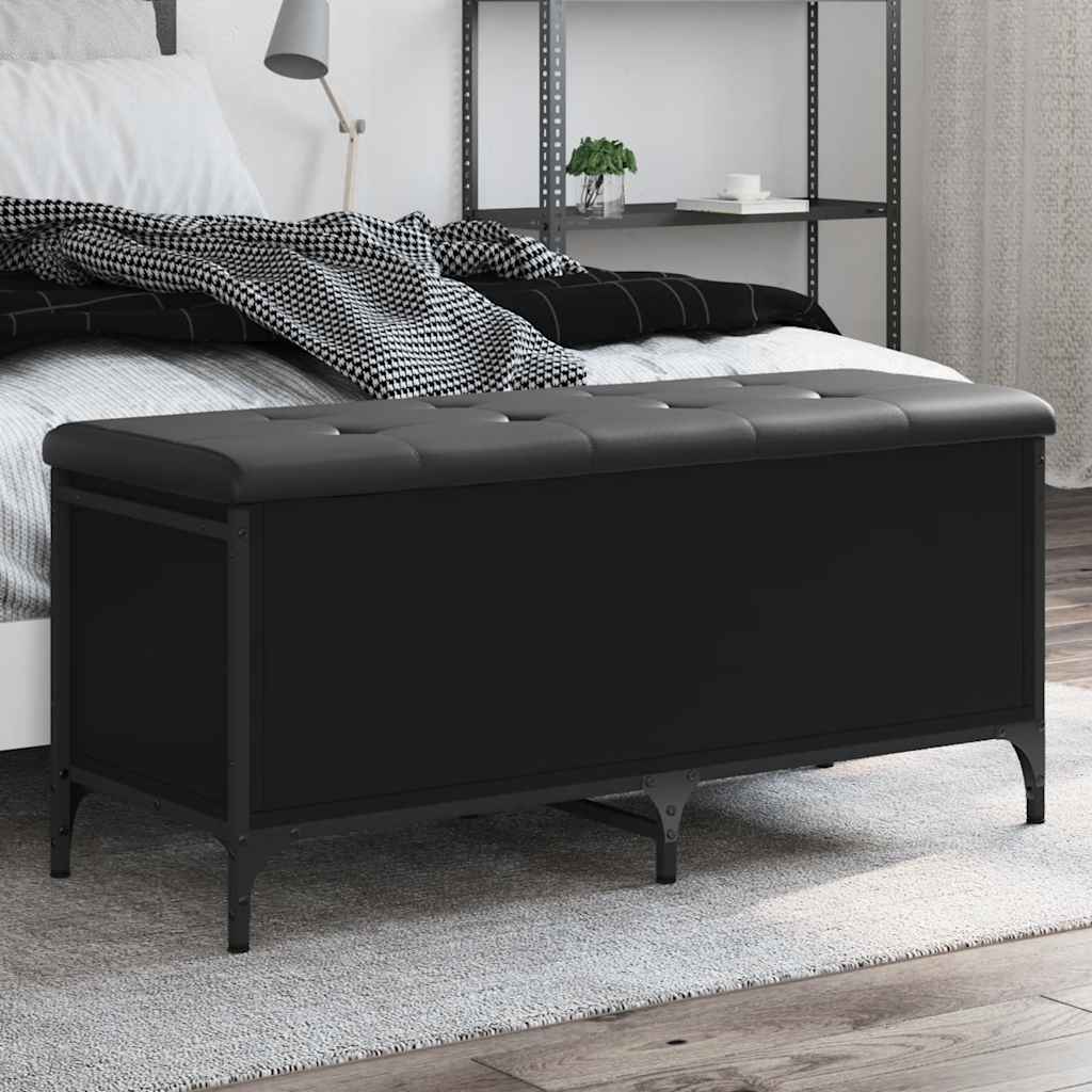 E-shop Multidom Úložná lavička čierna 102x42x45 cm kompozitné drevo