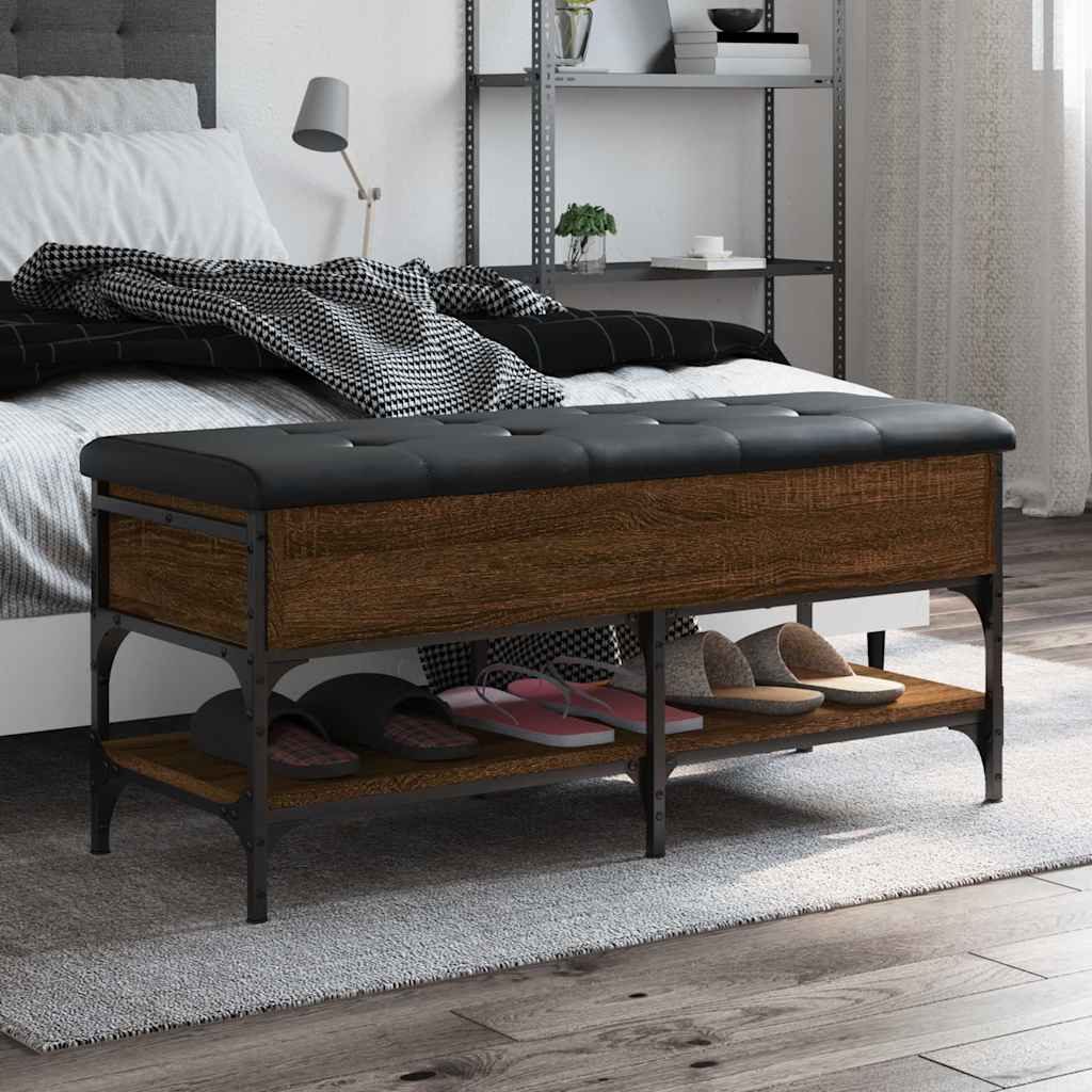 E-shop Multidom Lavička na topánky hnedý dub 102x42x45 cm kompozitné drevo