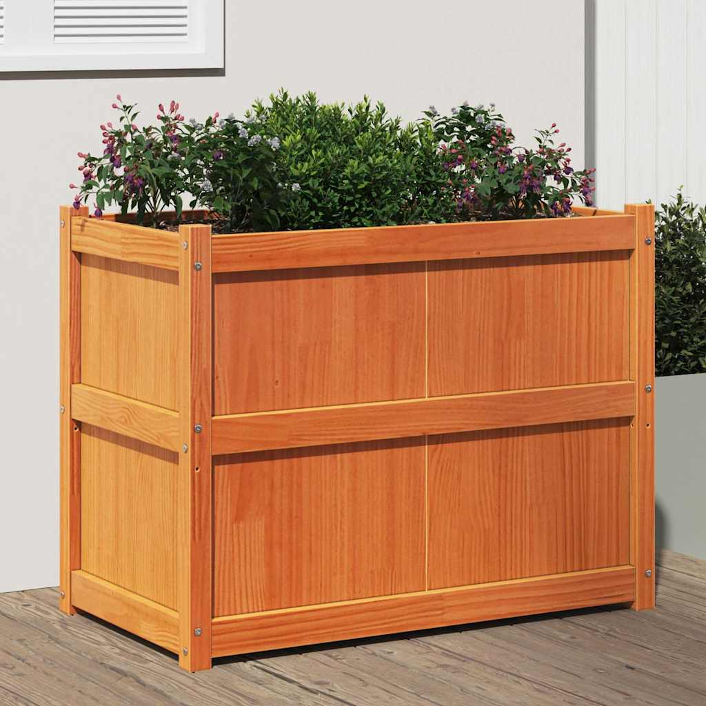 E-shop Multidom Záhradný kvetináč voskový hnedý 90x50x70 cm masívna borovica