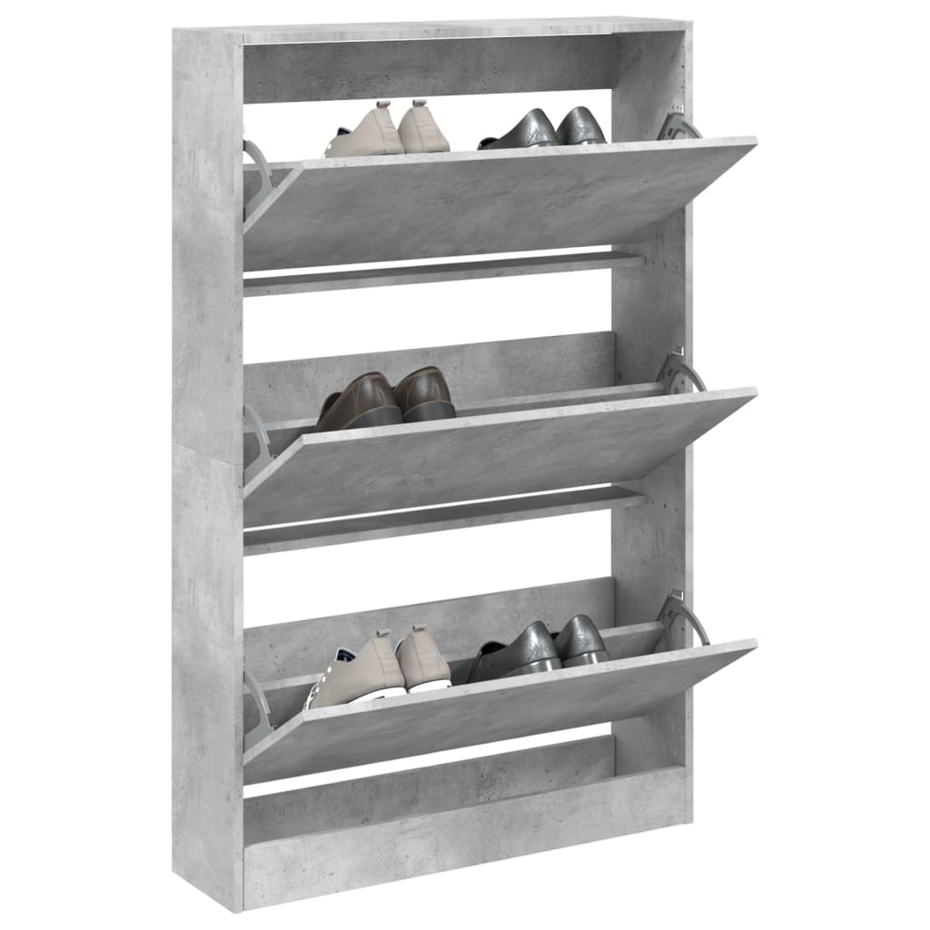 E-shop Multidom Botník betónovo sivý 80x21x125,5 cm kompozitné drevo
