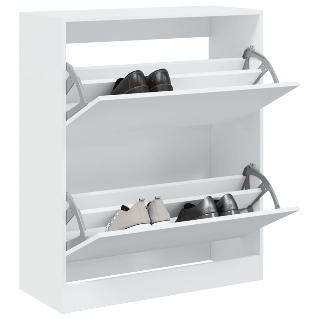 E-shop Multidom Botník biely 80x34x96,5 cm kompozitné drevo