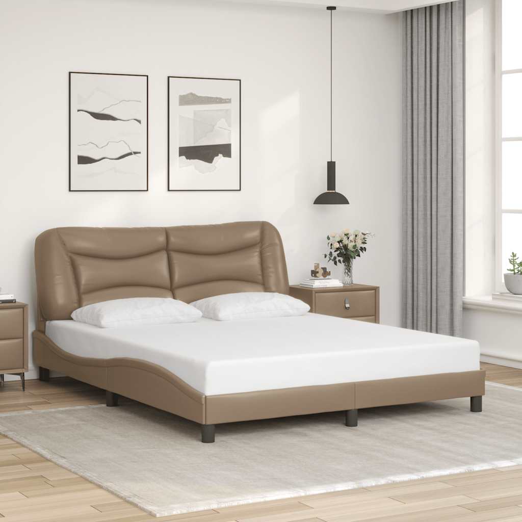 E-shop Multidom Rám postele bez matraca Hvar kapučínový 160x200 cm umelá koža