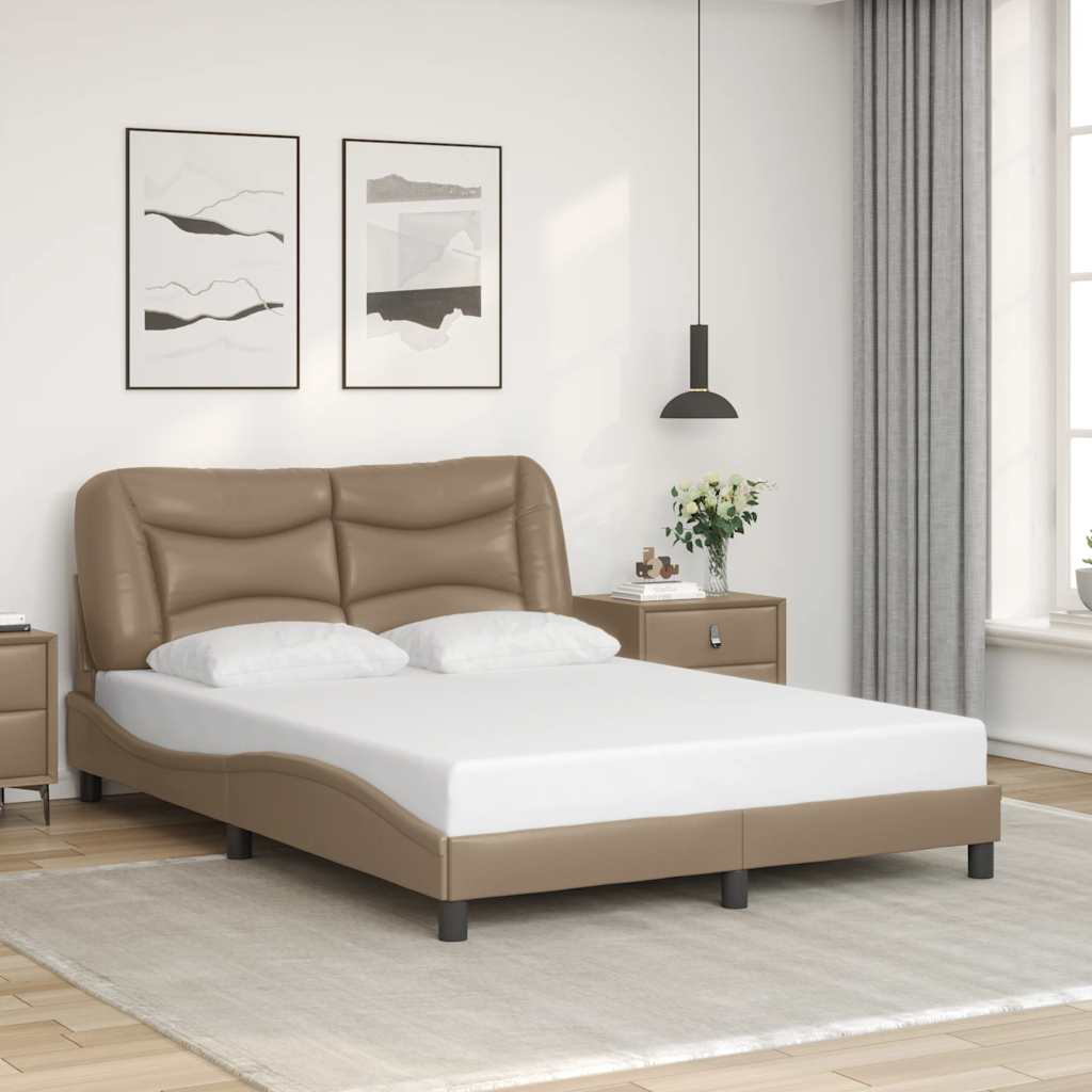 E-shop Multidom Rám postele bez matraca Hvar kapučínový 140x190 cm umelá koža