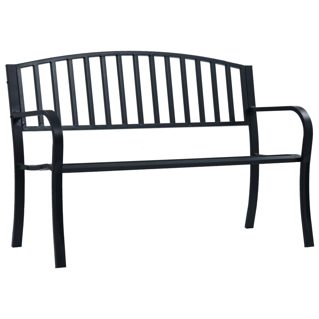 Multidom Záhradná lavica čierna 120 cm oceľ