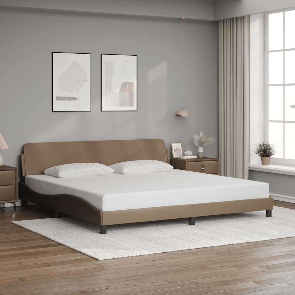 E-shop Multidom Rám postele Dover kapučínový 200x200 cm umelá koža