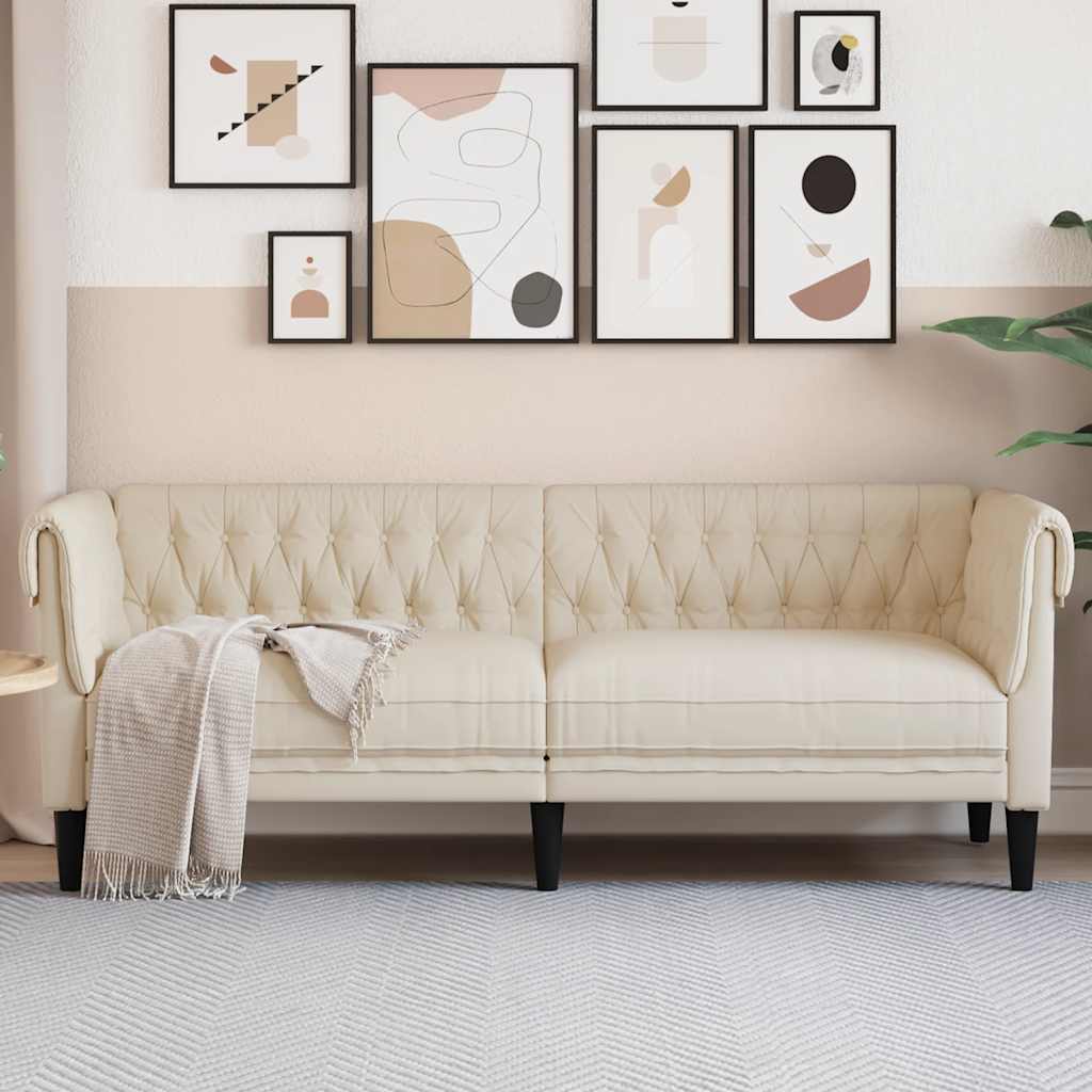 E-shop Multidom Kreslo Chesterfield, 3-miestne, ľan