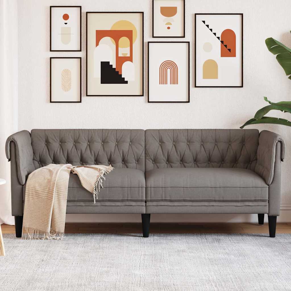 E-shop Multidom Pohovka Chesterfield 3-miestna sivohnedá látka