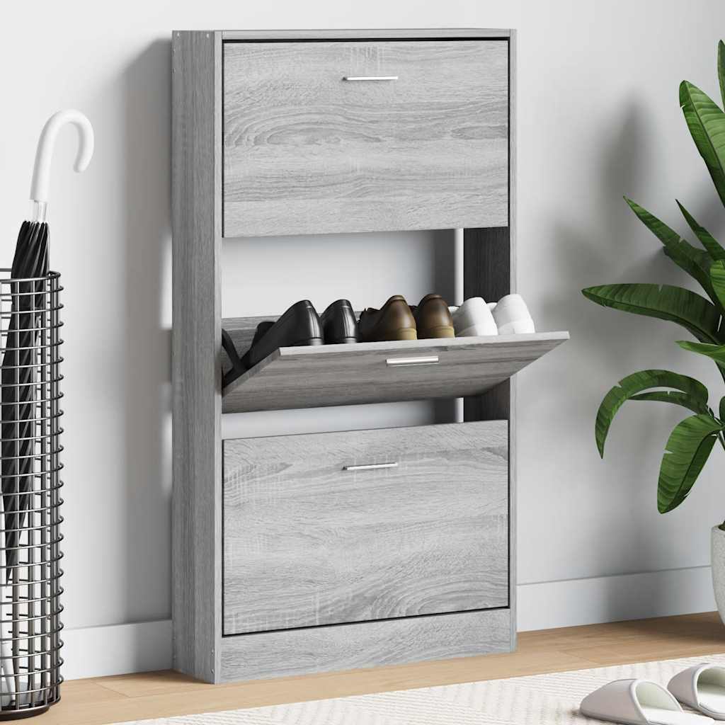 E-shop Multidom Botník Sivý dub sonoma 59x17x108 cm spracované drevo