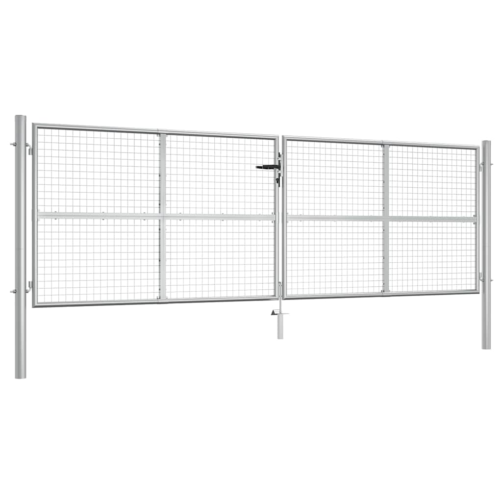 E-shop Multidom Záhradná brána, pozinkovaná oceľ, 400x125 cm, strieborná