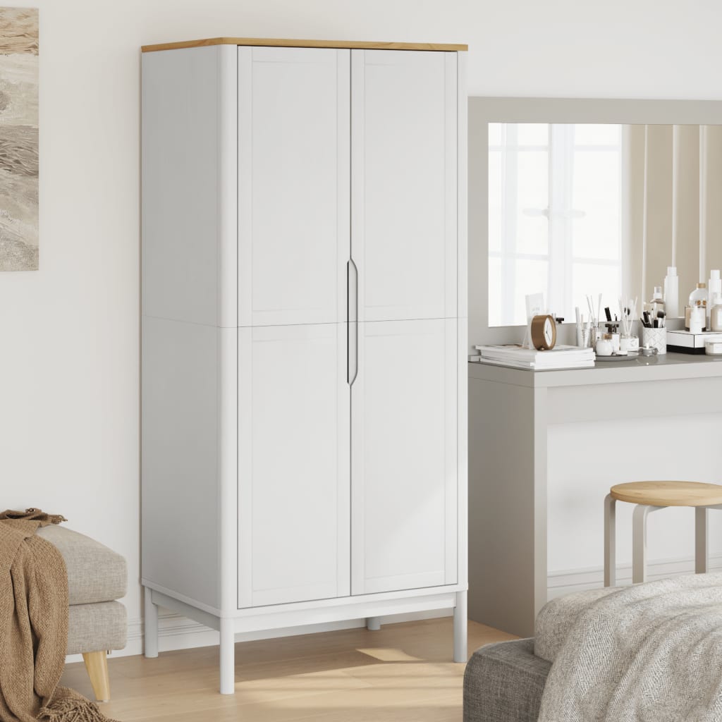 E-shop Multidom Šatník FLORO biely 77x53x171 cm borovicový masív