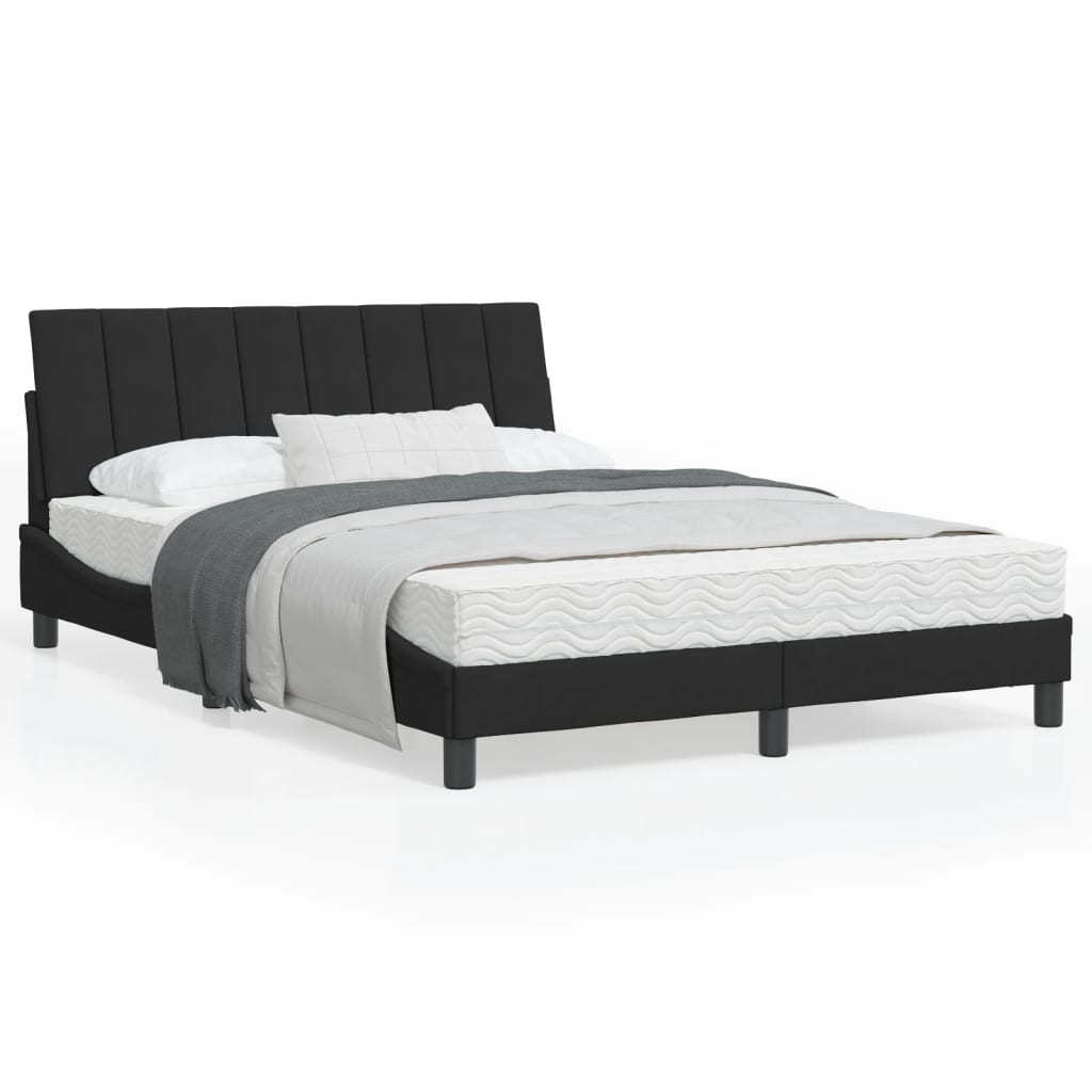 E-shop Multidom Posteľ s matracom Hanko čierny 120x200 cm zamat