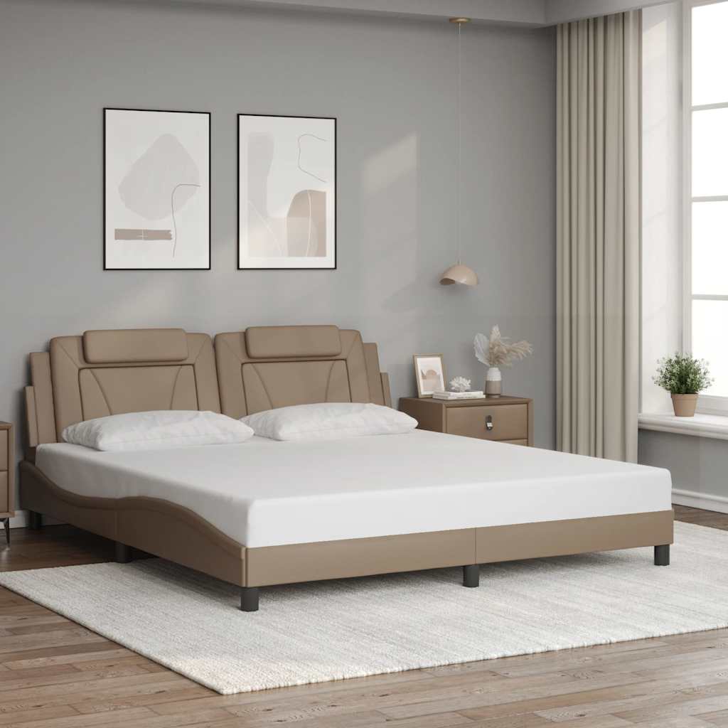 E-shop Multidom Rám postele Viana bez matraca kapučínový 180x200 cm umelá koža