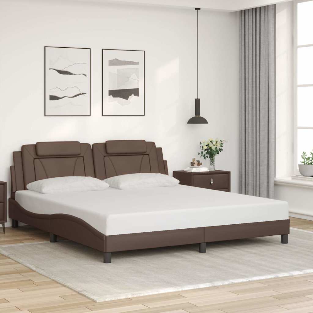 E-shop Multidom Rám postele Viana bez matraca hnedý 180x200 cm umelá koža