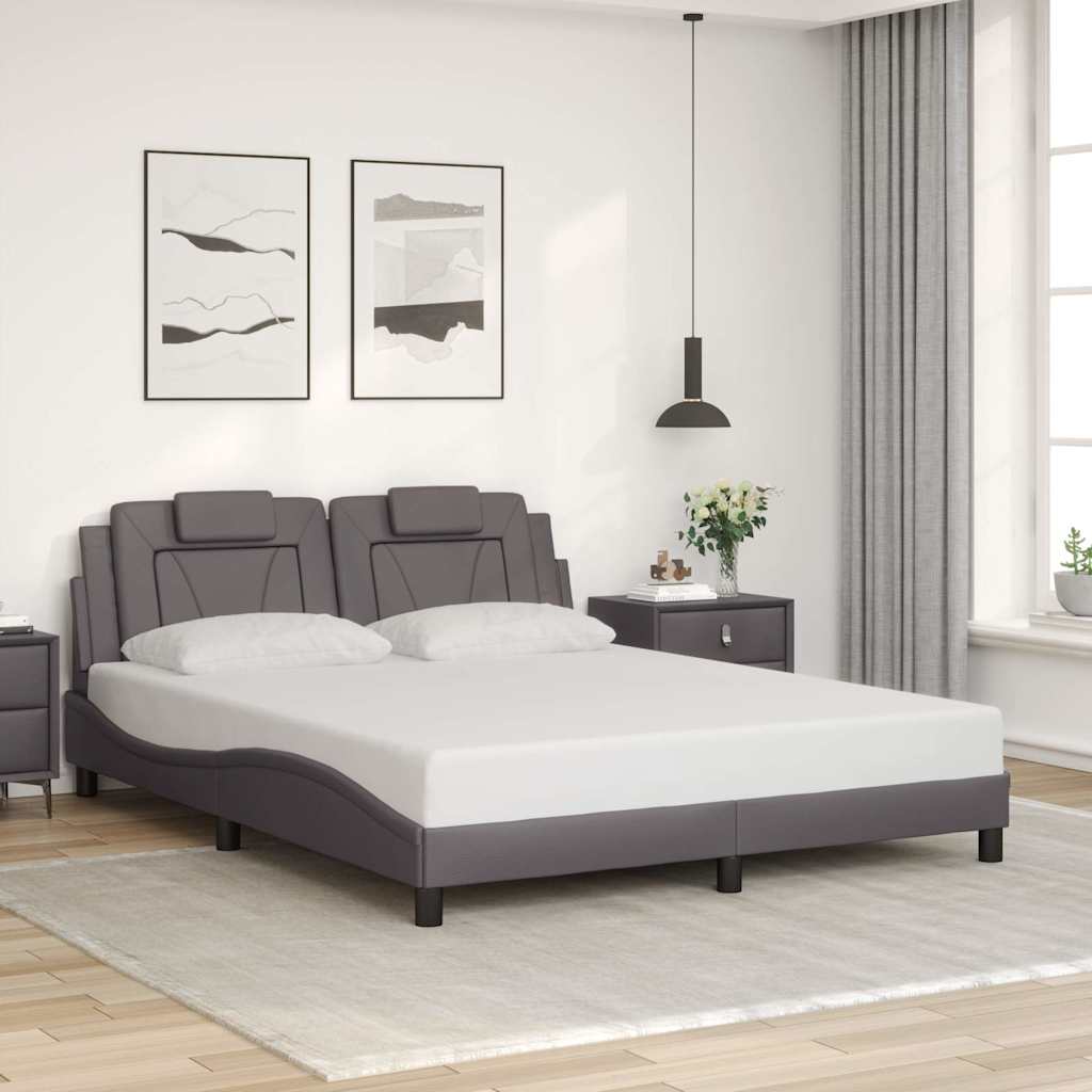 E-shop Multidom Rám postele Viana bez matraca sivý 160x200 cm umelá koža