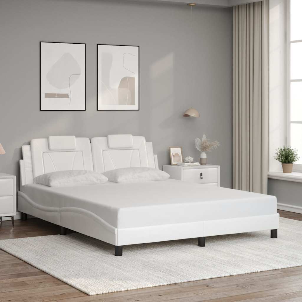 E-shop Multidom Rám postele Viana bez matraca biely 160x200 cm umelá koža