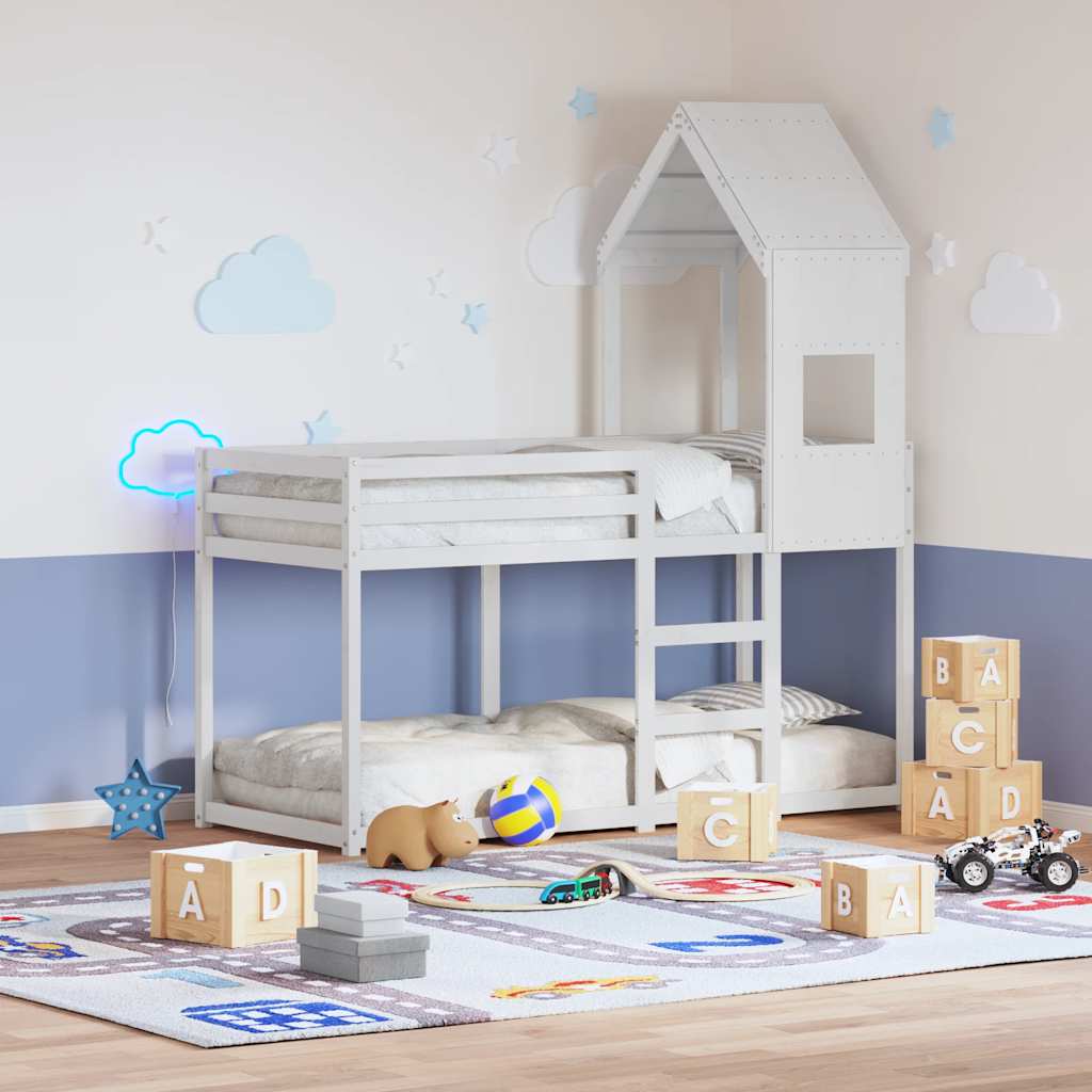E-shop Multidom Strecha na detskú posteľ biela 55x99x139,5 cm borovicový masív