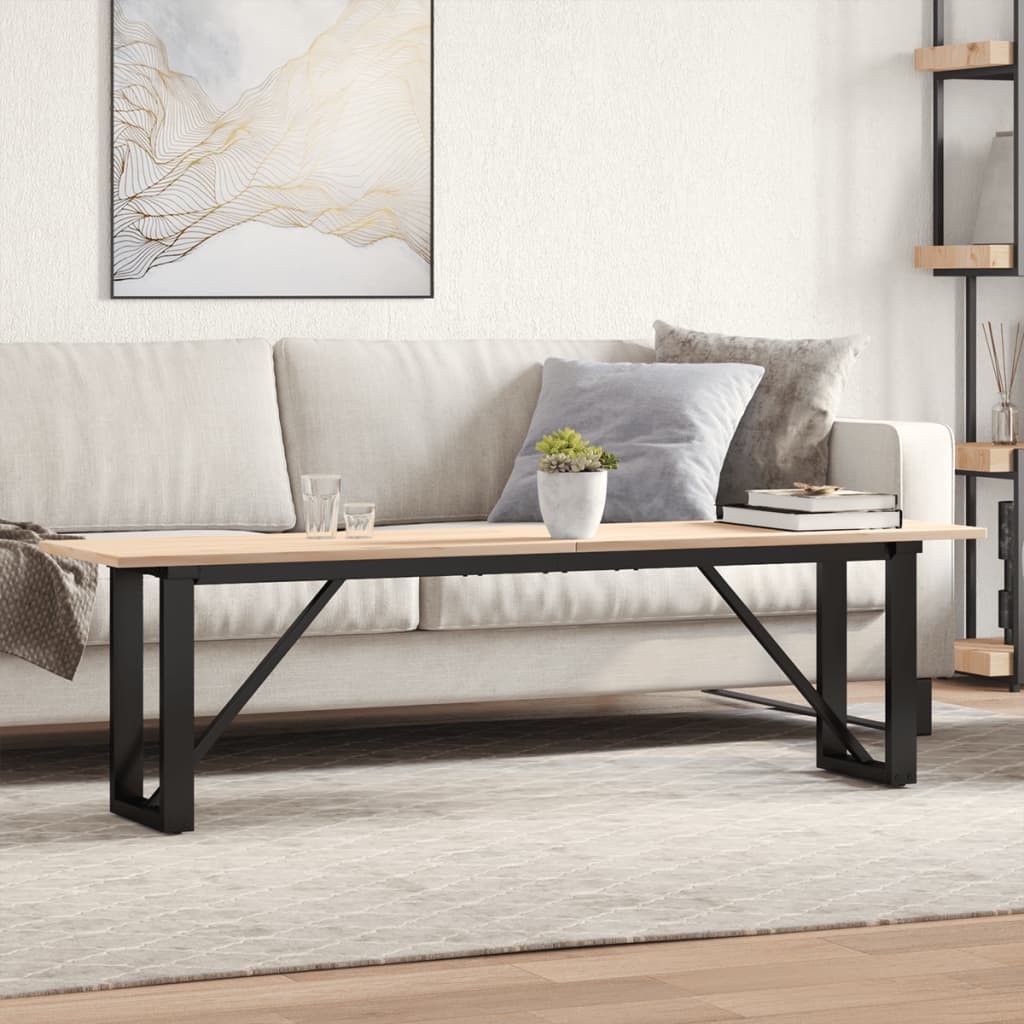 E-shop Multidom Jedálenský stolík v tvare O 160x40x45 cm borovica a oceľ