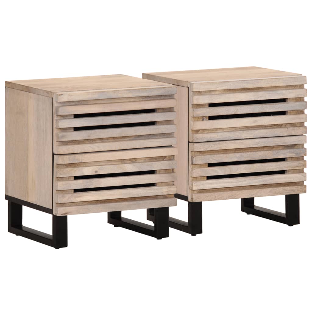 E-shop Multidom Nočné stolíky 2 ks 40x34x46 cm masívne bielené mango