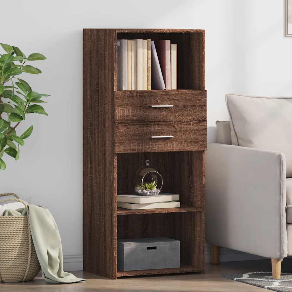 E-shop Multidom Vysoká skrinka hnedý dub 50x42,5x124 cm kompozitné drevo