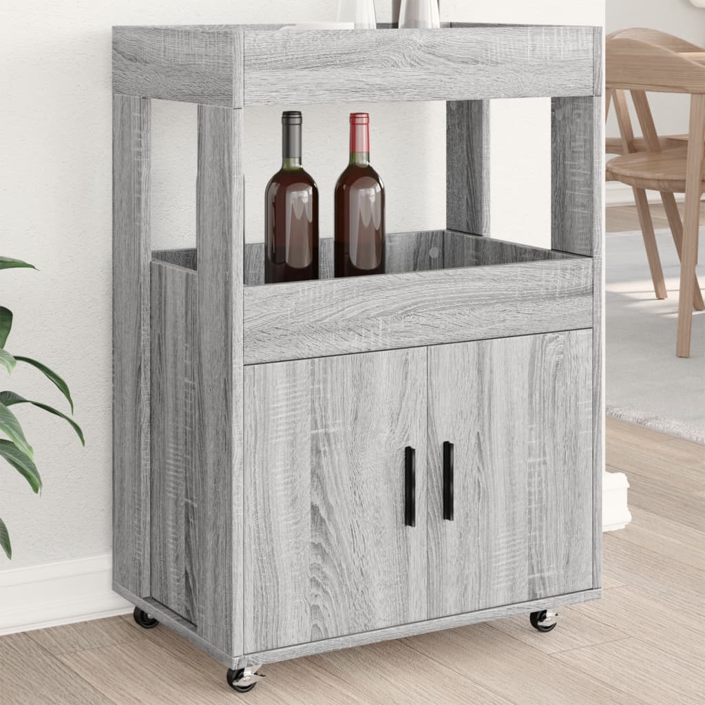 Multidom Barový vozík sivá sonoma 60x39,5x89 cm kompozitné drevo