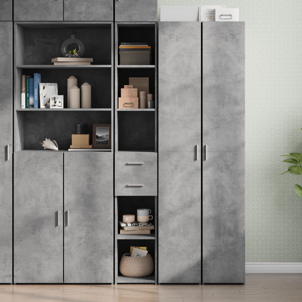 E-shop Multidom Vysoká skrinka, betónovo sivá 30x42,5x185 cm, kompozitné drevo