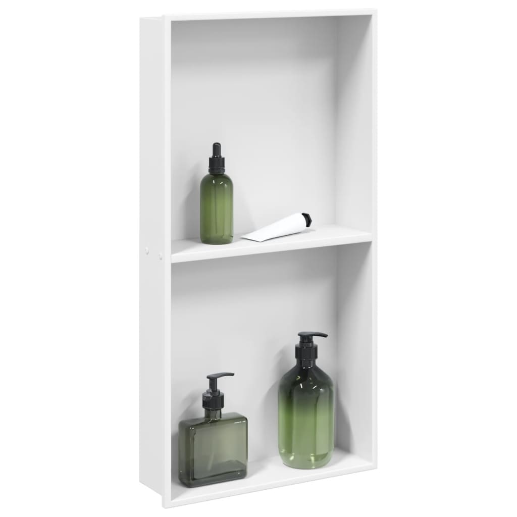 E-shop Multidom Výklenok do sprchy matná biela 32x62x9 cm nerezová oceľ