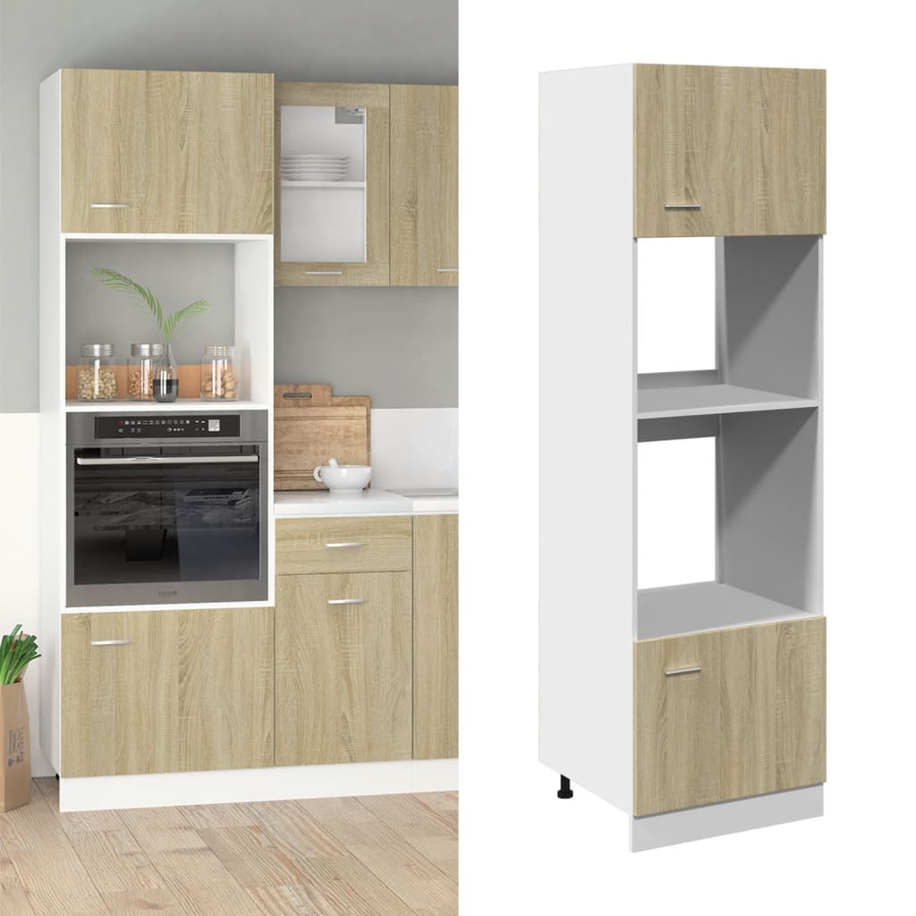 E-shop Multidom Skrinka na mikrovlnku “Lyon”, dub sonoma 60x57x207cm