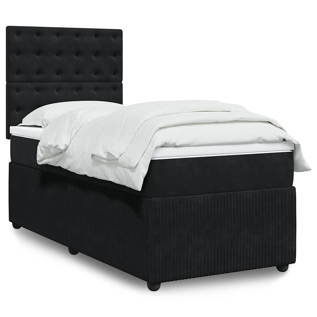 E-shop Multidom Posteľný rám boxspring s matracom čierny 100x200 cm zamat