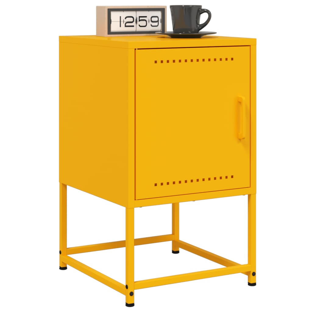 E-shop Multidom Nočné stolíky 2 ks horčicovo-žlté 36x39x60,5 cm oceľ