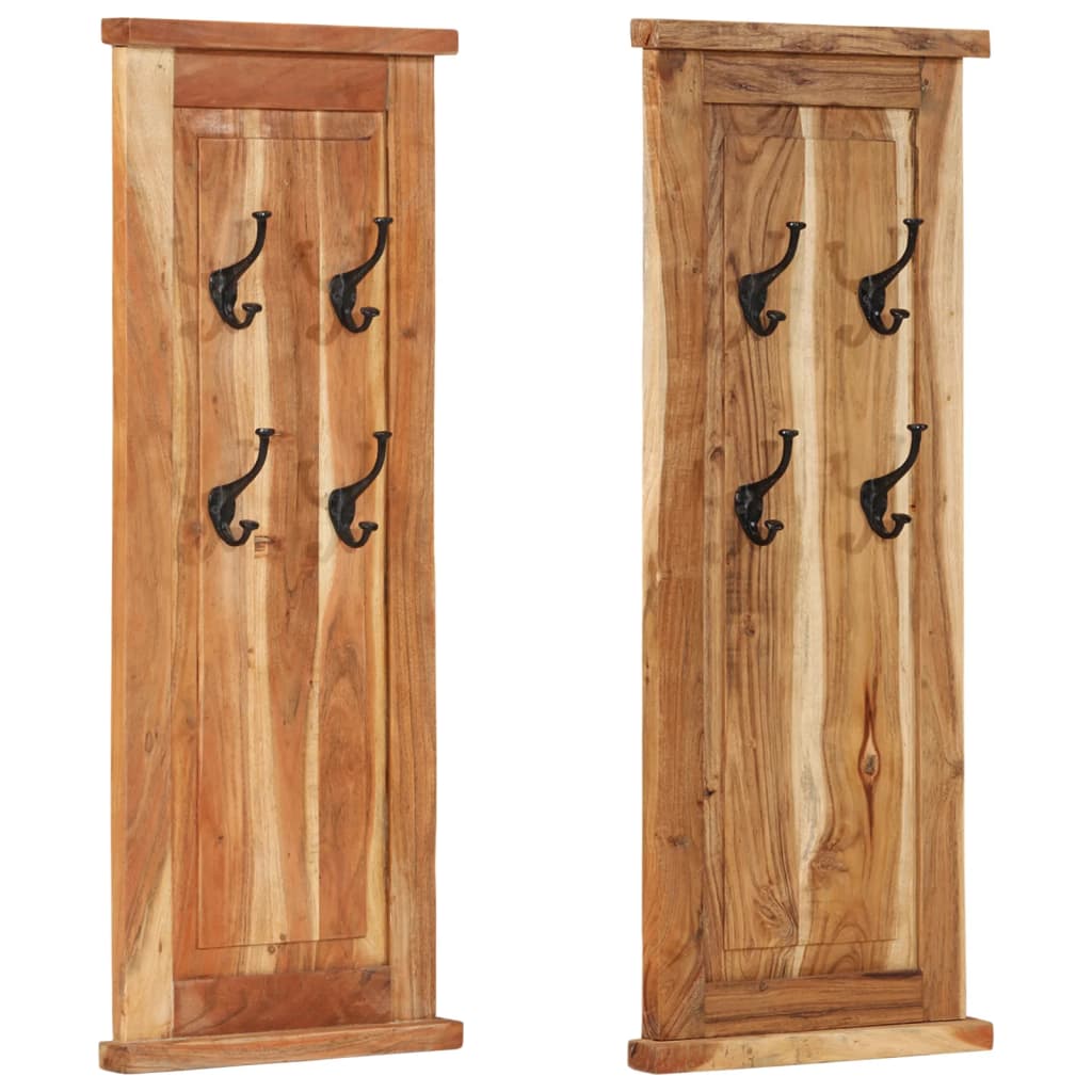 E-shop Multidom Vešiaky na kabáty 2 ks masívne akáciové drevo 38x100 cm